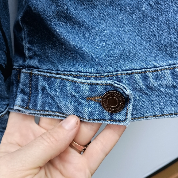 NWOT MAN blue denim palm tree Jean jacket size 2XL - Picture 4 of 9